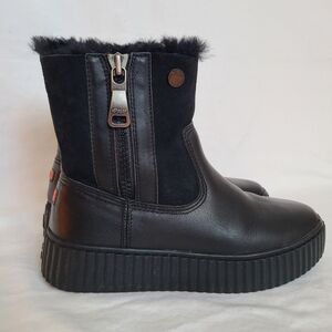 Waterproof Pajar Black Leather and Real Shearling Winter Boots Size 7-7.5